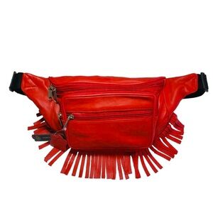 Genuine leather Fringe Fanny belt bag